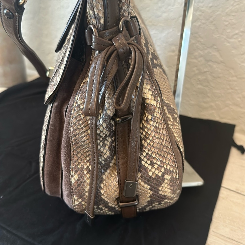 Coach Chelsea Flap Embossed Python Rich Chocolate… - image 6